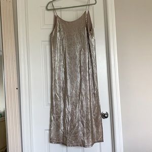 Metallic textured slip dress
